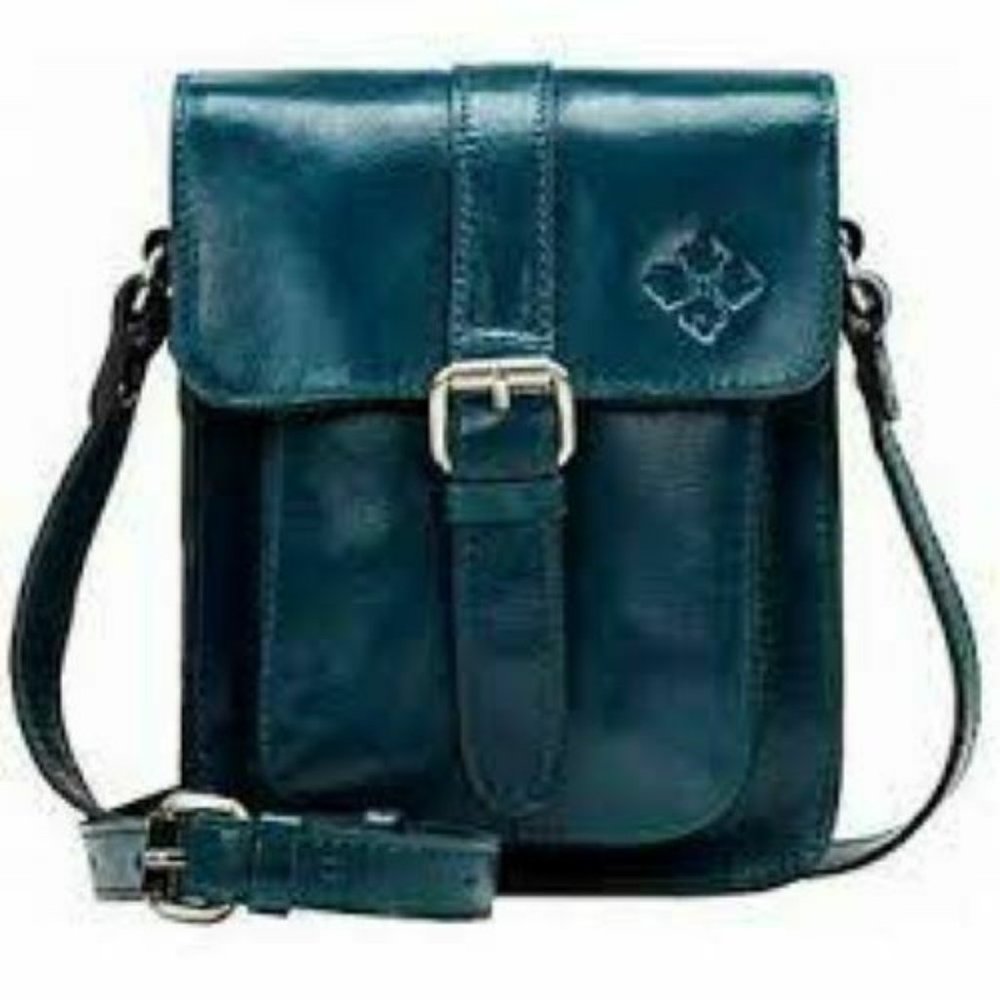 Patricia Nash Cascina Flap Leather Crossbody Bag Blue Coral NWT handbag - Picture 1 of 3